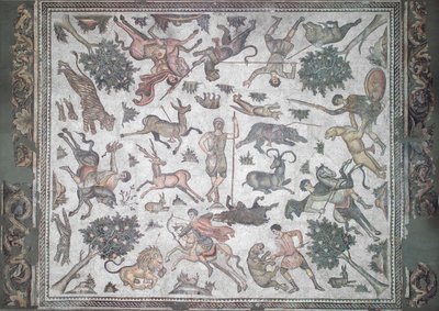 Scena di caccia di Worcester (mosaico) da Roman Roman
